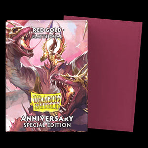 100 Dragon Shield Sleeves - Matte Dual Red/Gold