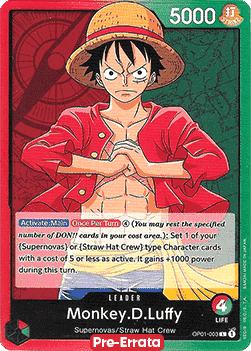 Monkey.D.Luffy (OP01-003) (V.1) - Romance Dawn (Pre-Errata) (Leader) [OP01E-003]