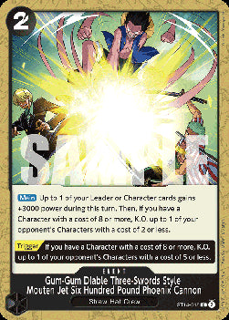 Gum-Gum Diable Three-Swords Style Mouten Jet Six Hundred Pound Phoenix Cannon (ST14-015) - Starter Deck: 3D2Y (Common) [ST-14-15]