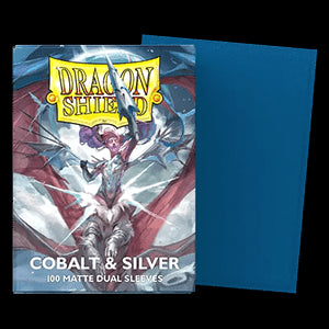 100 Dragon Shield Sleeves - Matte Dual Cobalt/Silver