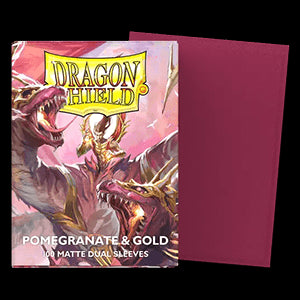 100 Dragon Shield Sleeves - Matte Dual Pomegranate/Gold