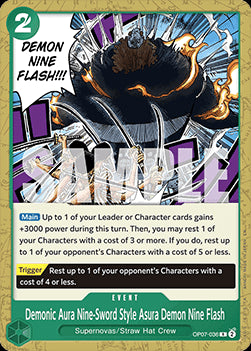 Demonic Aura Nine-Sword Style Asura Demon Nine Flash (OP07-036) - Starter Deck: Green Jewelry Bonney (Rare) [ST-24-OP07-036]