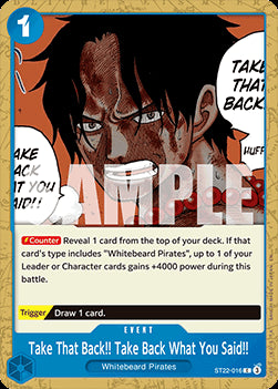 Take That Back!! Take Back What You Said!! (ST22-016) - Starter Deck: EX Ace & Newgate (Common) [ST-22-016]