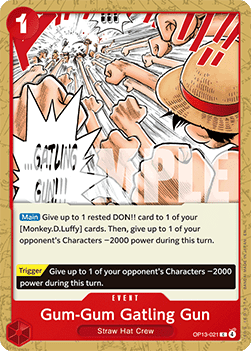 Gum-Gum Gatling Gun (OP13-021) - Carrying on his Will (Common) [OP13-021]