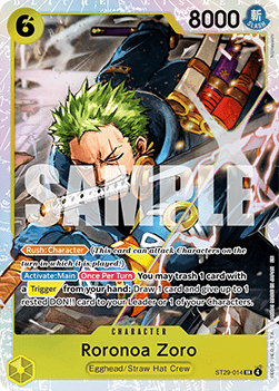 Roronoa Zoro (ST29-014) (V.1) - Starter Deck: Egghead (Super Rare) [ST29-014]